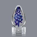 Expedia Art Glass Award on Clear Glass Base