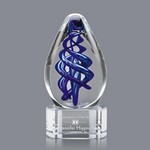 Expedia Art Glass Award on Clear Glass Base