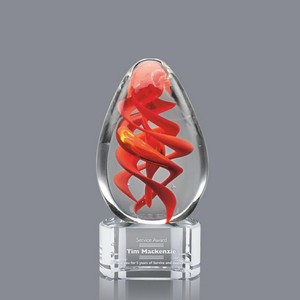 Helix Art Glass Award on Clear Base - 5 in. High 