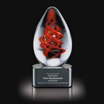 Helix Art Glass Award on Black Base - 5 in. High