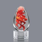Helix Art Glass Award on Clear Glass Base