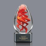 Helix Art Glass Award on Ebony Glass Base