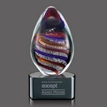 Zenith Art Glass Award on Black Base - 6.25 in. High