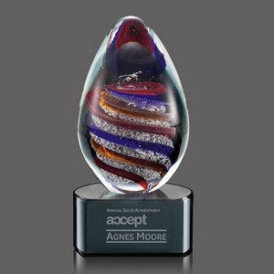Zenith Art Glass Award on Black Base - 6.25 in. High 