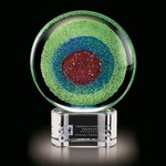 On Target Art Glass Award on Clear Base - 6.5 in. High