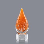 Aventura Art Glass Award on Clear Glass Base