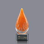 Aventura Art Glass Award on Ebony Glass Base