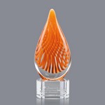 Aventura Art Glass Award on Clear Glass Base