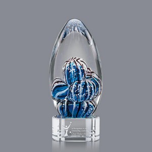 Contempo Art Glass Award on Clear Base - 7.5 in. High 