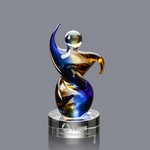 Genesis Art Glass Award on Clear Glass Base