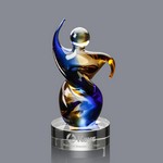 Genesis Art Glass Award on Clear Glass Base