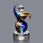 Genesis Art Glass Award on Clear Glass Base
