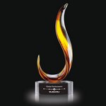 Amber Blaze Award on Clear Base - Large 14.5 in.