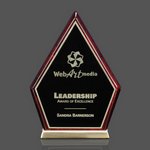 Arabella Award - Rosewood Hexagon on Aluminum Base 8 1/4in