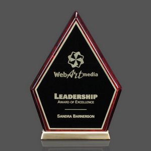 Arabella Award - Rosewood Hexagon on Aluminum Base 8?in 