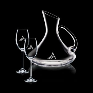 Bearden Carafe and 2 Wine Glasses Engraved 