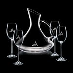Bearden Carafe and 4 Wine Glasses Engraved