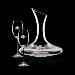 Madagascar Carafe and 2 Wine Glasses Engraved