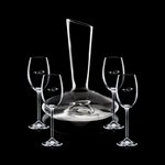 Henkel Carafe and 4 Wine Glasses Engraved