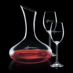 Cimarron Carafe and 2 Wine Glasses Engraved