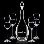 Malvern Decanter and 4 Wine Glasses Engraved
