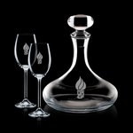 Stratford Decanter and 2 Wine Glasses Engraved