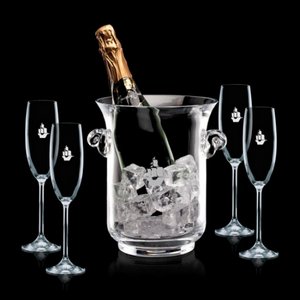 Lyndhurst Champagne Bucket and 4 Flutes 