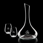 Celina Carafe and 2 Stemless Wine Glasses Engraved