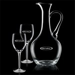 Deane Carafe and 2 Wine Glasses Engraved