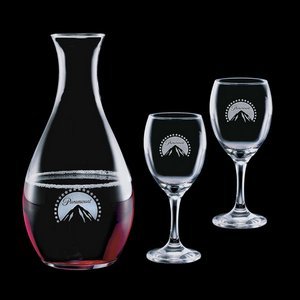 Riley Carafe and 2 Wine Glasses Engraved 