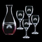 Riley Carafe and 4 Wine Glasses Engraved
