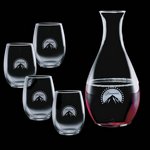 Riley Carafe and 4 Stanford Wine Glasses Engraved