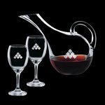 Medford Carafe and 2 Wine Glasses Engraved