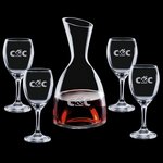 Rathburn Carafe and 4 Wine Glasses Engraved
