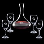 Yorkville Carafe and 4 Wine Glasses Engraved