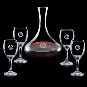 Yorkville Carafe and 4 Wine Glasses Engraved 