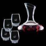 Edenvale Carafe and 4 Stanford Wine Glasses Engraved