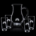 Carberry Pitcher and 4 Hiball Glasses