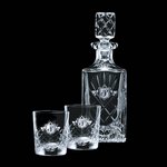 Cavanaugh Decanter and 2 Double Old Fashioned Glasses