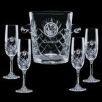 Cavanaugh Wine Glasses Engraved Cooler and 4 Flutes