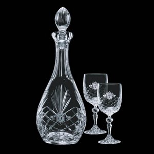 Cavanaugh Decanter and 2 Wine Glasses Engraved 
