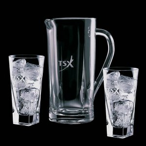 Chesswood Pitcher and 2 Hiball Glass Glass 