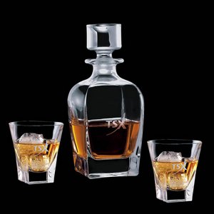 Chesswood Decanter and 2 On-the-Rocks 