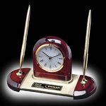 Alliston Clock/Pen Set - Rosewood/Gold
