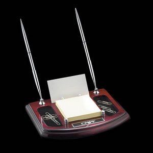 Ashcroft Desk Organizer - Rosewood with Chrome Pens 