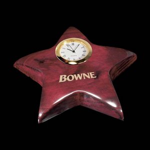 Elgin Star Paperweight/Clock - Rosewood 