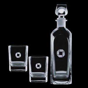 Langley Decanter and 2 On-the-Rocks 