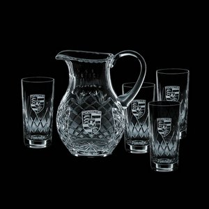 Medallion Pitcher and 4 Hiball Glass 