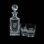 Medallion Decanter and 2 On-the-Rocks