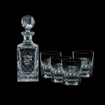 Medallion Decanter and 4 On-the-Rocks